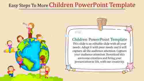 children powerpoint template-Easy Steps To More Children Powerpoint Template